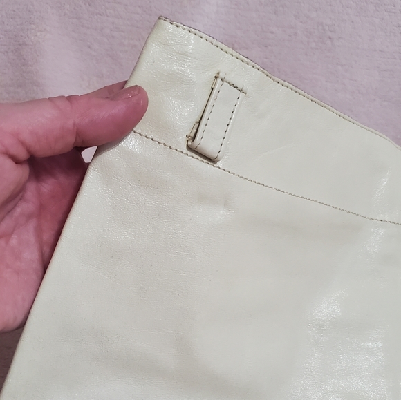 Express Y2K Genuine Leather Cream Mini Skirt Sz 5/6, Excellent Condition - Picture 3 of 6